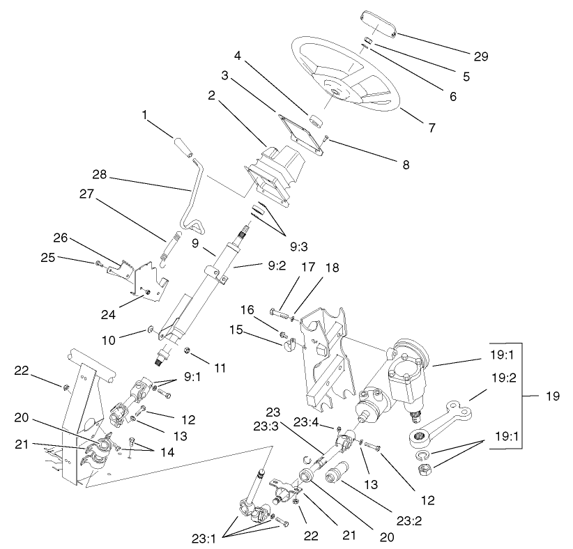 2 Wheel Drive Steering Assembly  (only on: 07213)