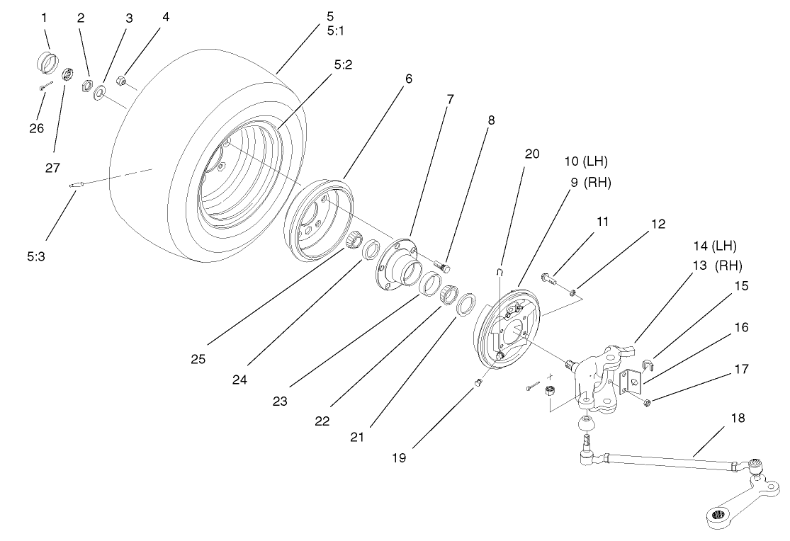 2 Wheel Drive Front Wheel Assembly  (only on: 07213)