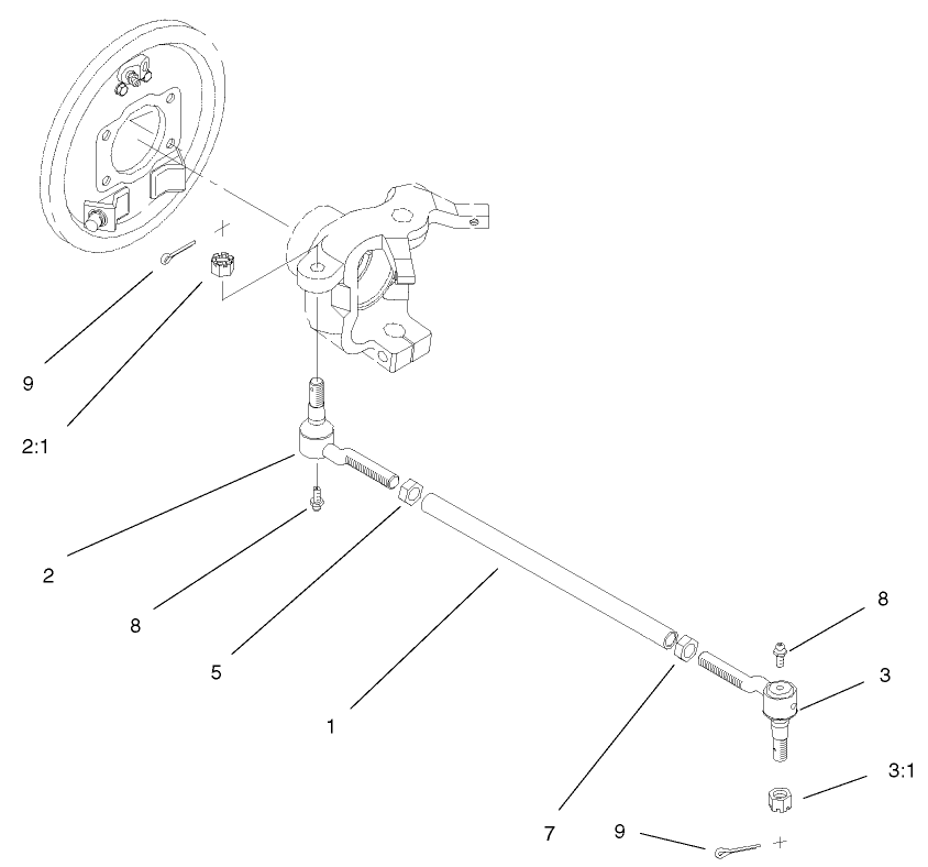 Left Hand Tie Rod Assembly  (only on: 07217)
