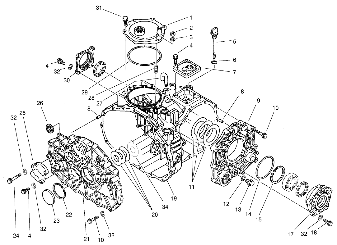 Case Assembly  Transaxle Assembly No. 105-4180