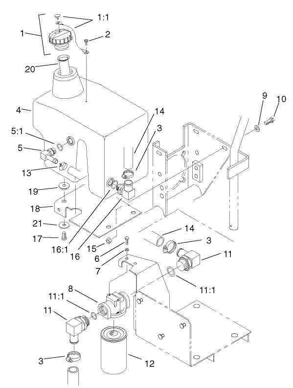 Hydraulic Oil Reservoir and Filter Assembly