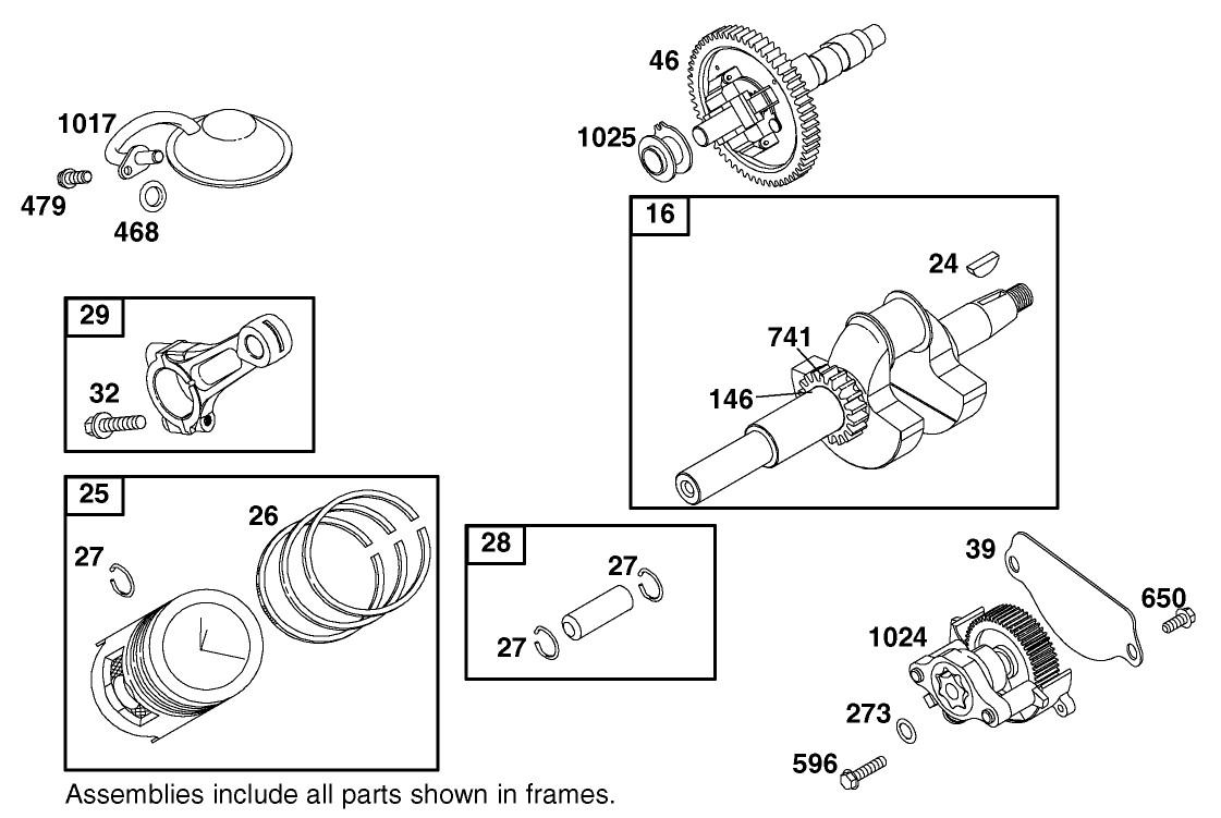 Crankshaft Assembly Briggs and Stratton 303447-1180-E1