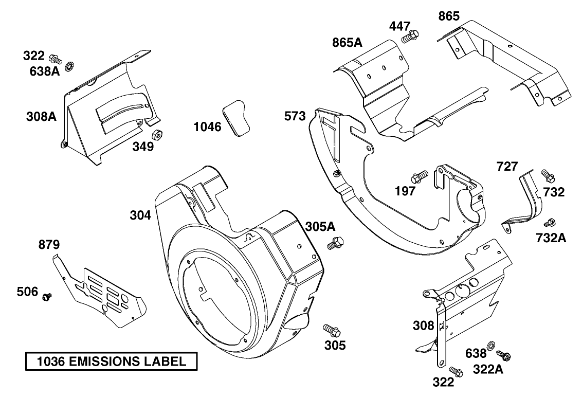 Blower Housing Assembly Briggs and Stratton 303447-1180-E1