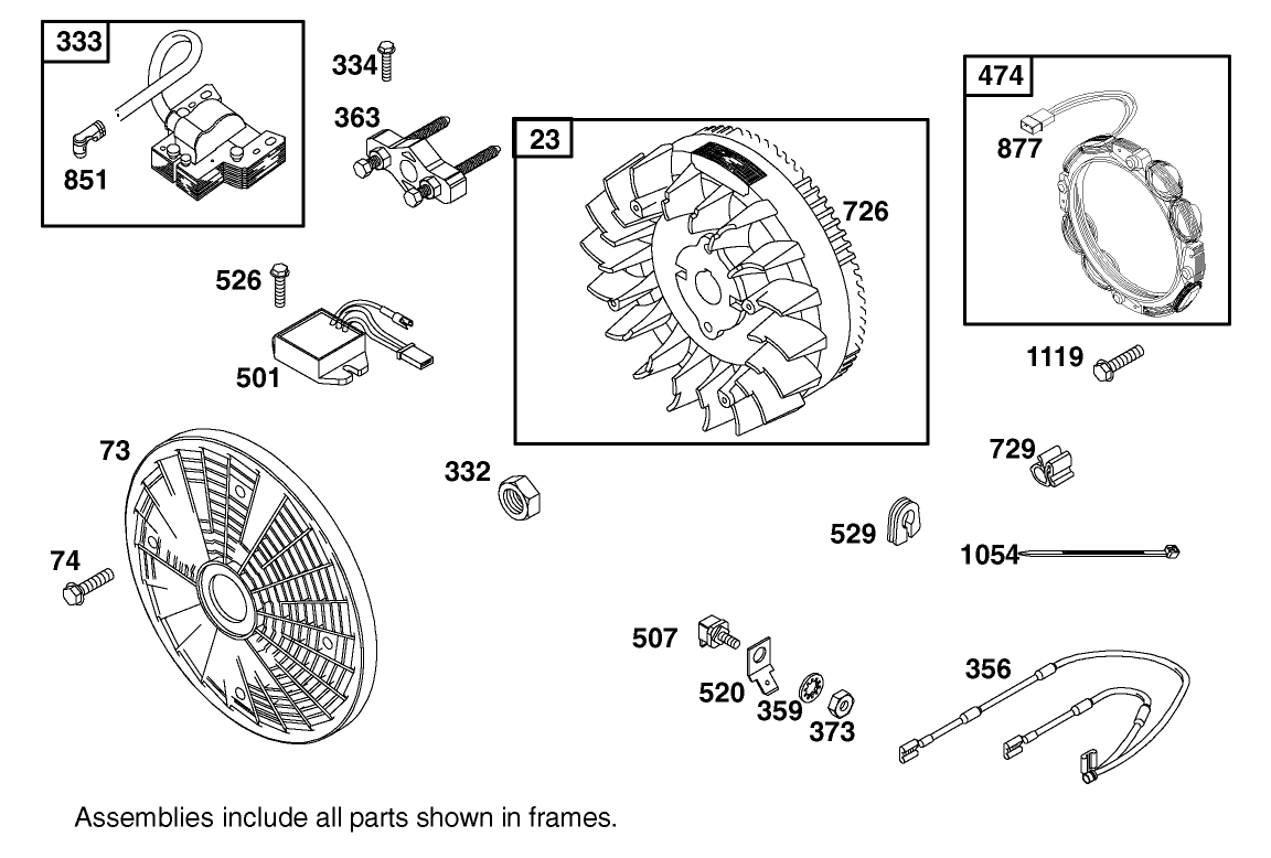 Flywheel Assembly Briggs and Stratton 303447-1180-E1