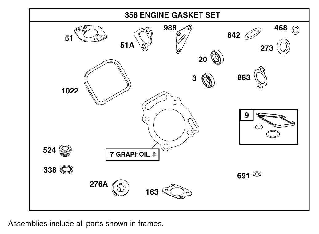Gasket Kit Briggs and Stratton 303447-1180-E1