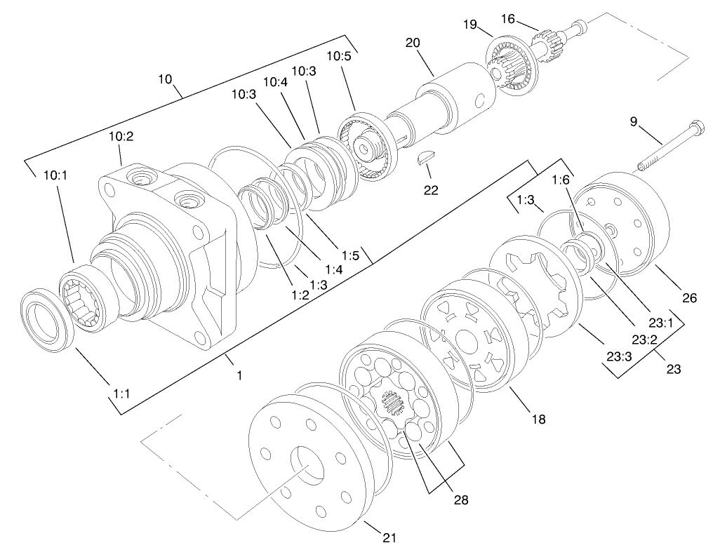Hydraulic Drive Motor Assembly No. 75-9831