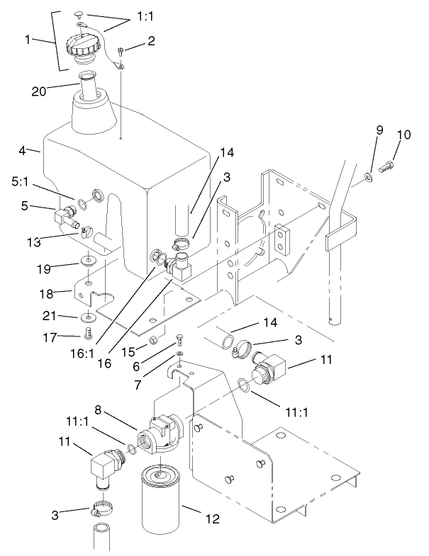 Hydraulic Oil Reservoir and Filter Assembly