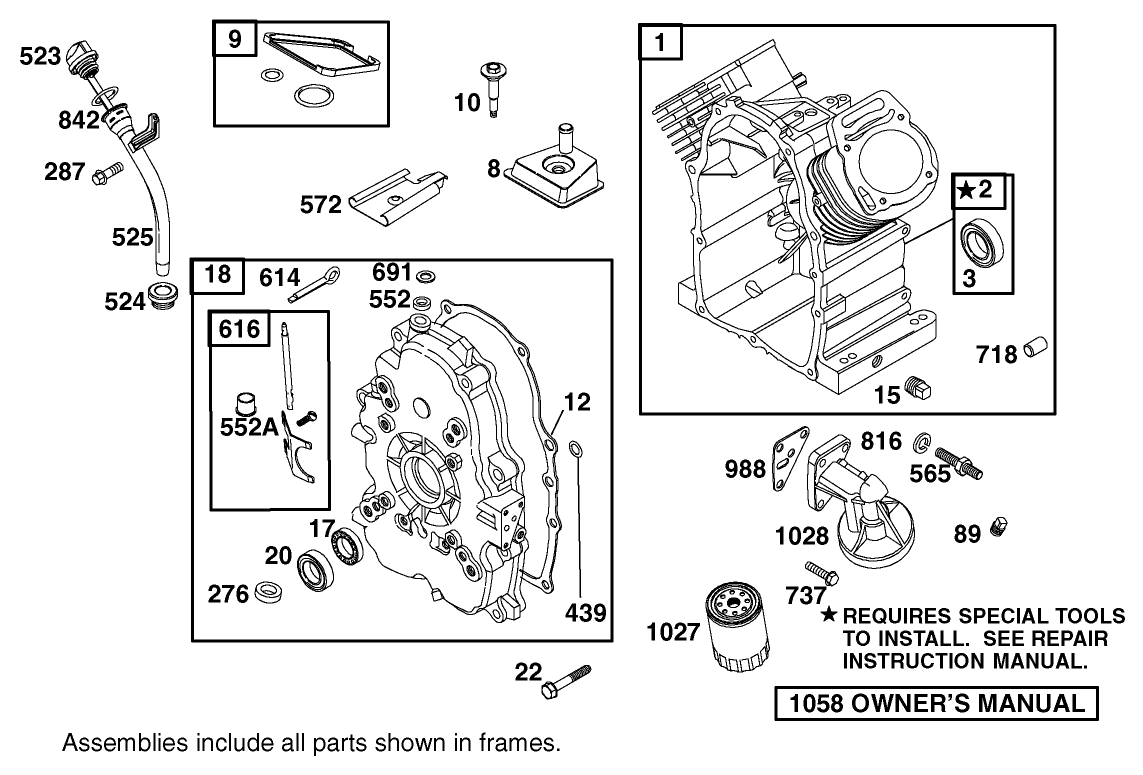 Cylinder Assembly Engine Briggs and Stratton 303447-1180-E1