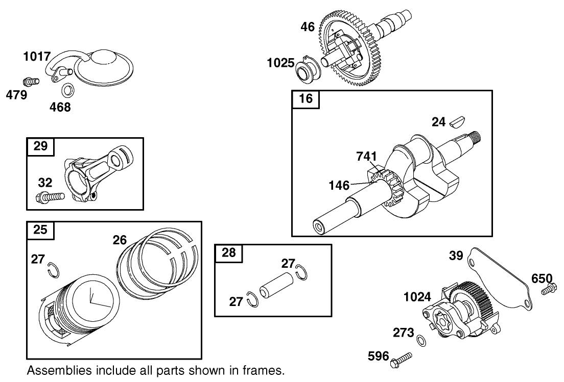 Crankshaft Assembly Engine Briggs and Stratton 303447-1180-E1