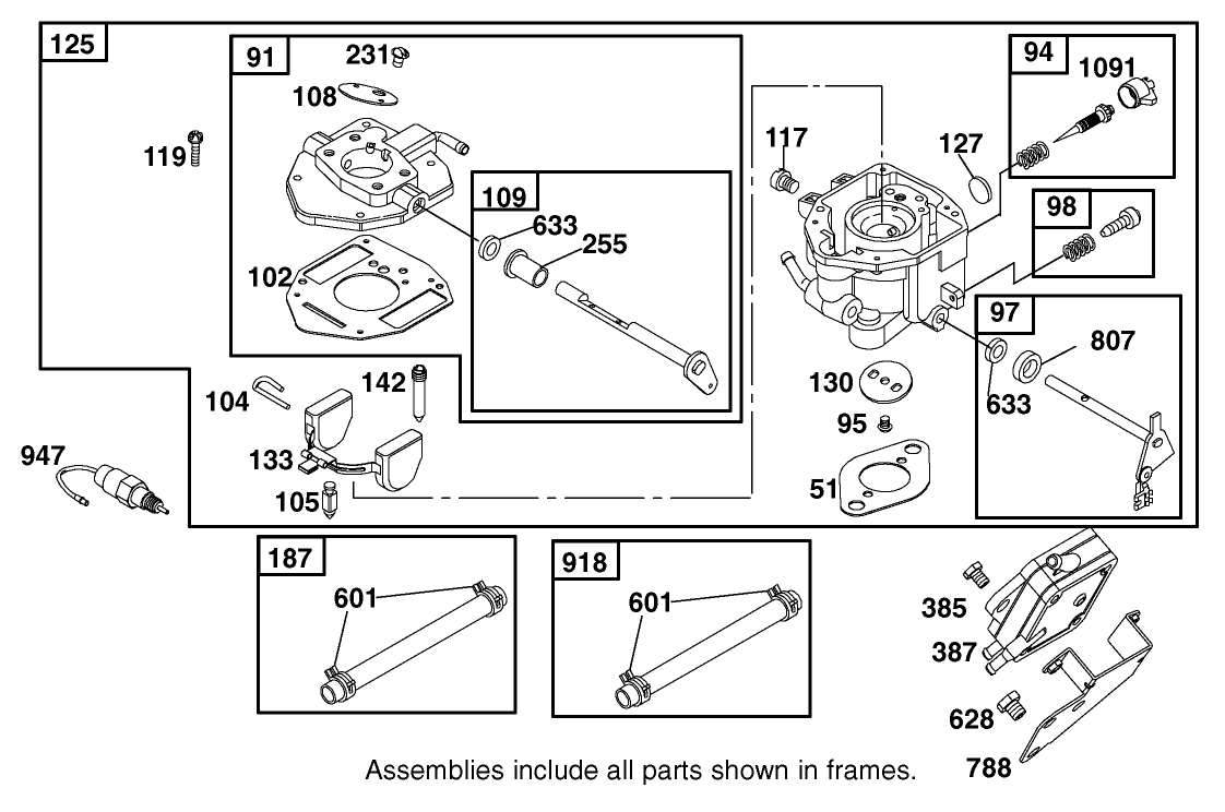 Carburetor Assembly Engine Briggs and Stratton 303447-1180-E1