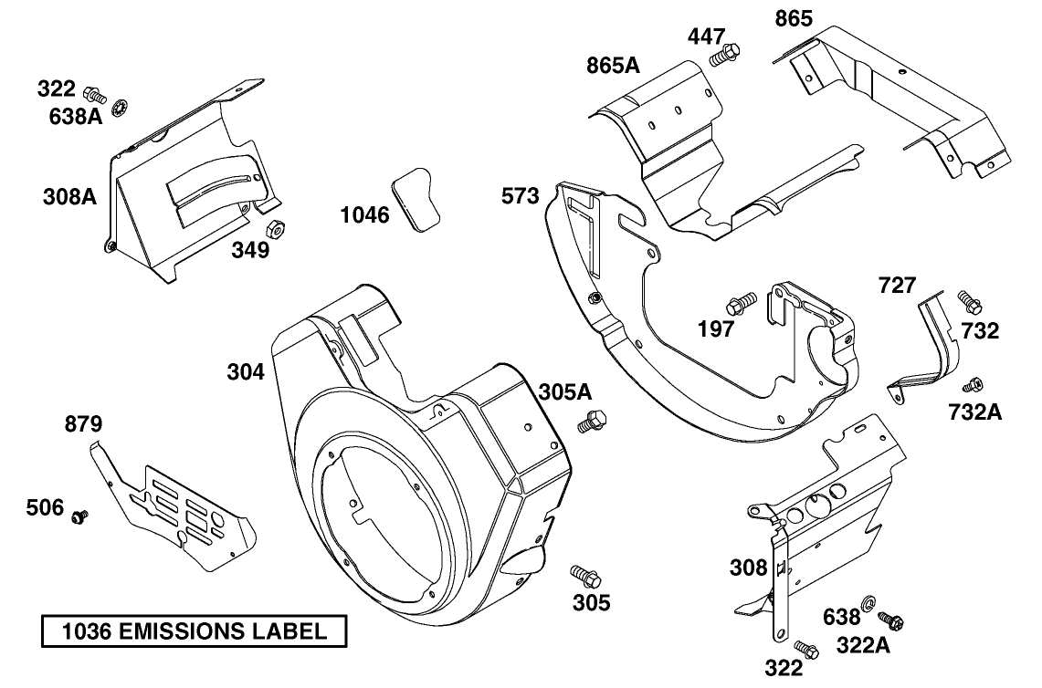 Blower Housing Assembly Engine Briggs and Stratton 303447-1180-E1