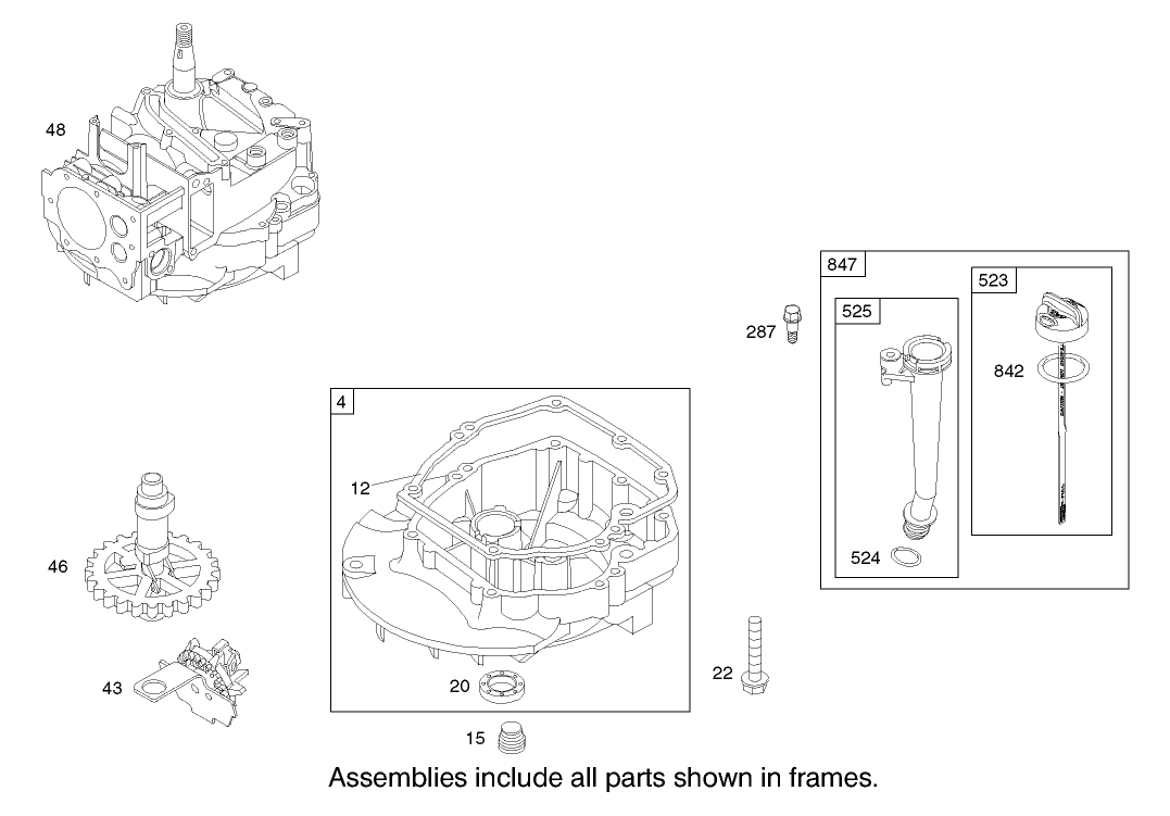 Crankcase Assembly Engine Briggs and Stratton Model 124K02-0110-B1