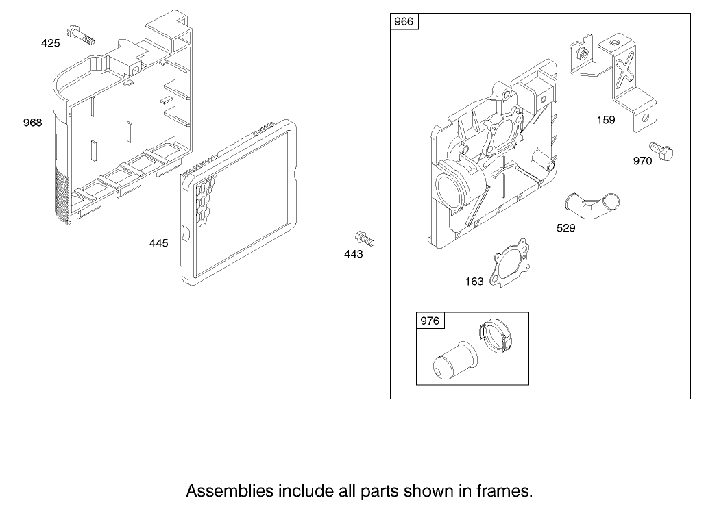 Air Cleaner Assembly Engine Briggs and Stratton Model 124K02-0110-B1