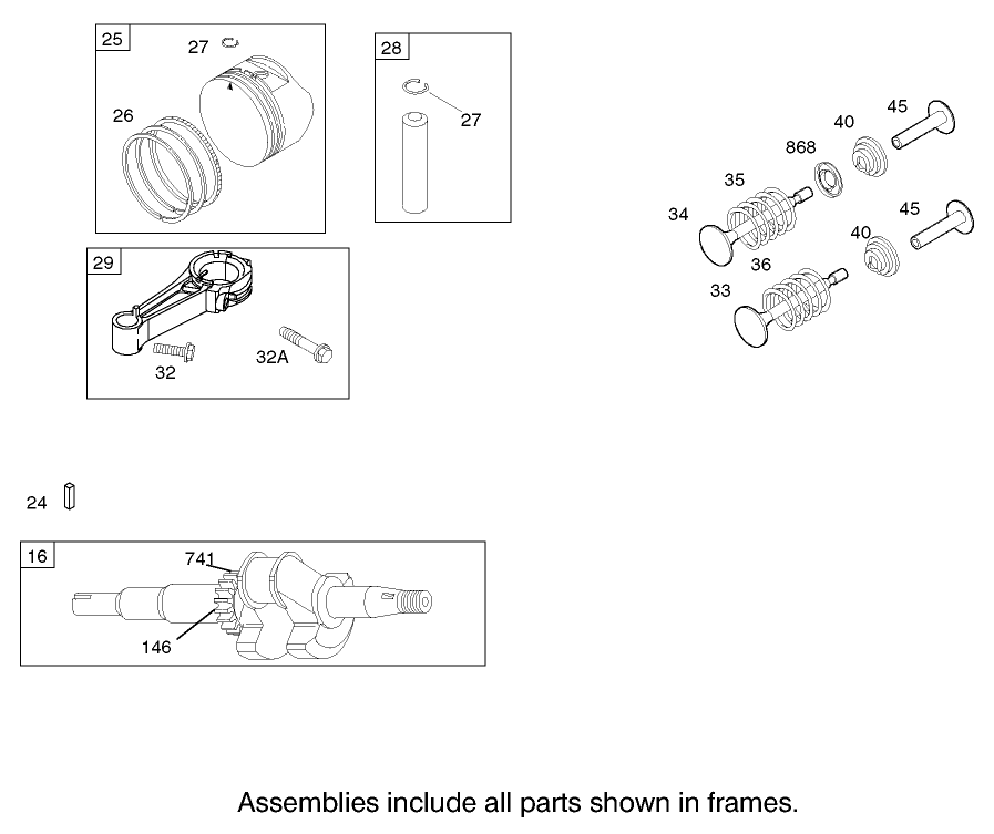 Crankshaft Assembly Engine Briggs and Stratton Model 123K02-0114-E1