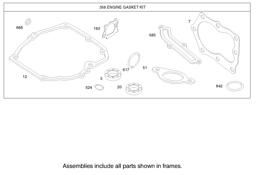 Gasket Assembly Engine Briggs and Stratton Model 123K02-0114-E1