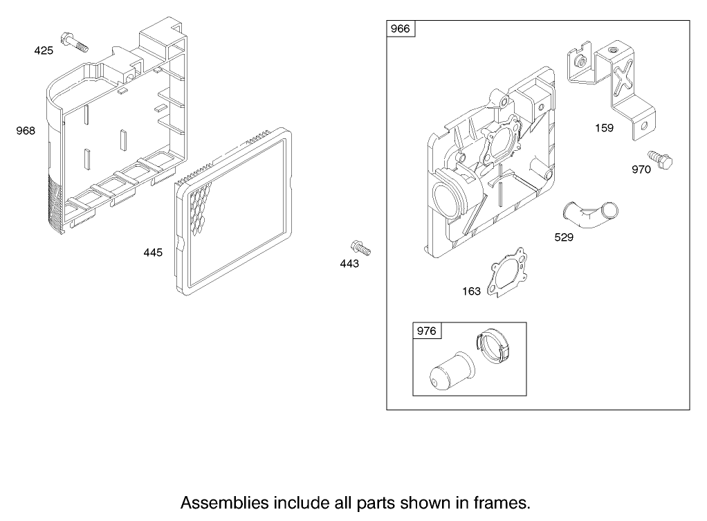 Air Cleaner Assembly Engine Briggs and Stratton Model 124K02-0110-B1