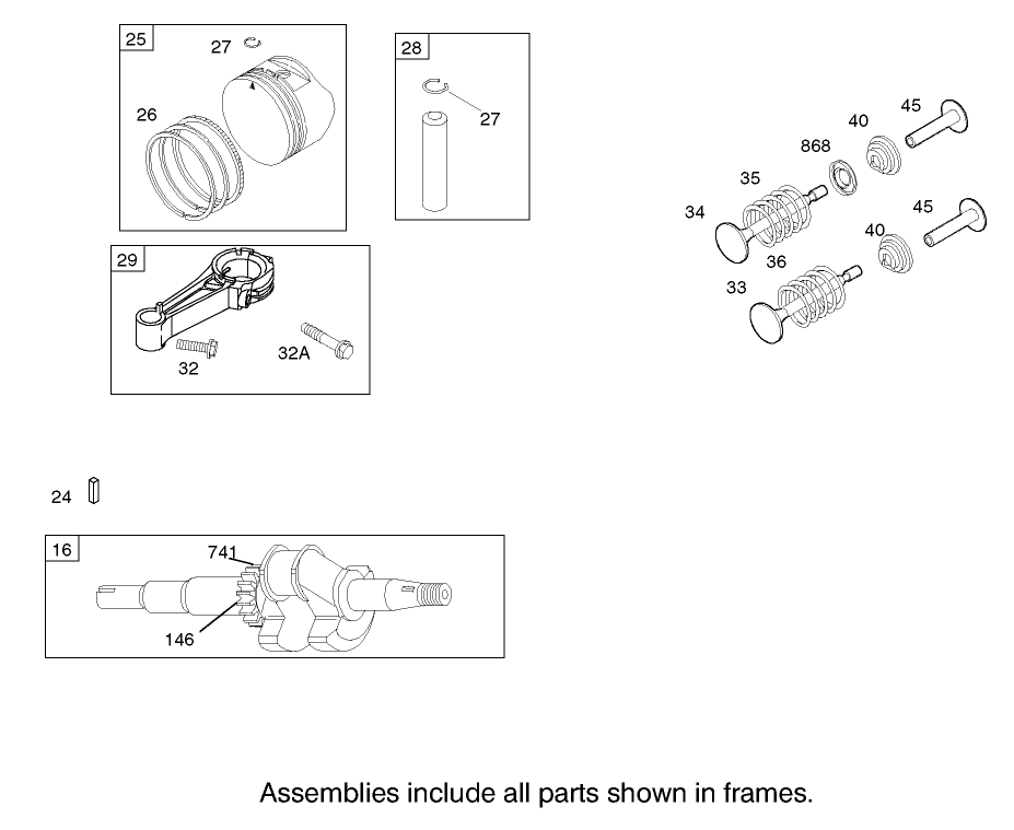 Crankshaft Assembly Engine Briggs and Stratton Model 123K02-0114-E1