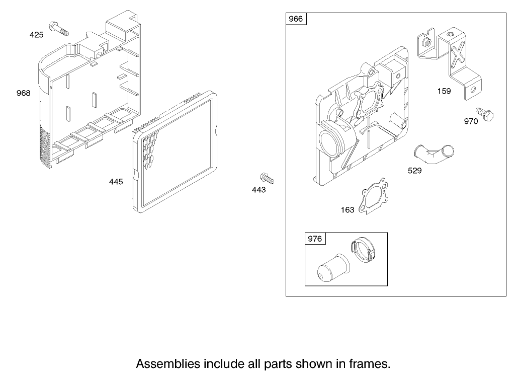 Air Cleaner Assembly Engine Briggs and Stratton Model 123K02-0114-E1