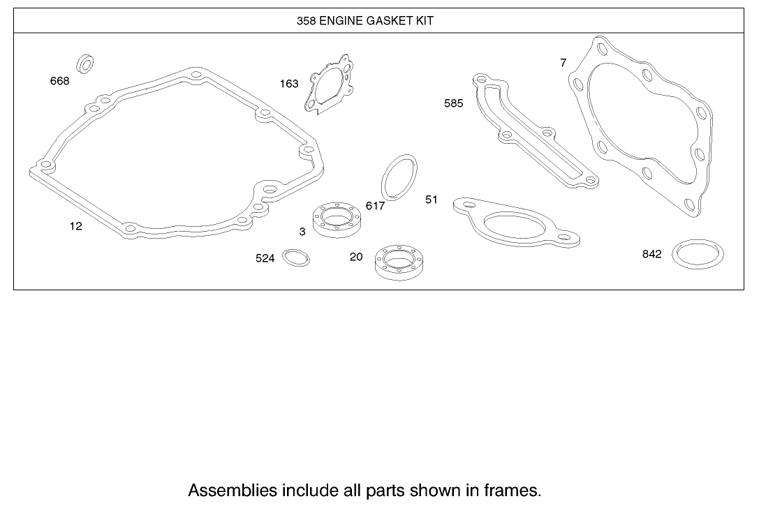 Gasket Assembly Engine Briggs and Stratton Model 123K02-0114-E1