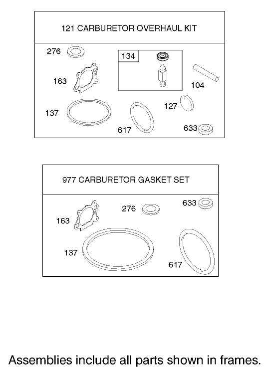 Carburetor Overhaul Kit Assembly Engine Briggs and Stratton Model 123K02-0114-E1
