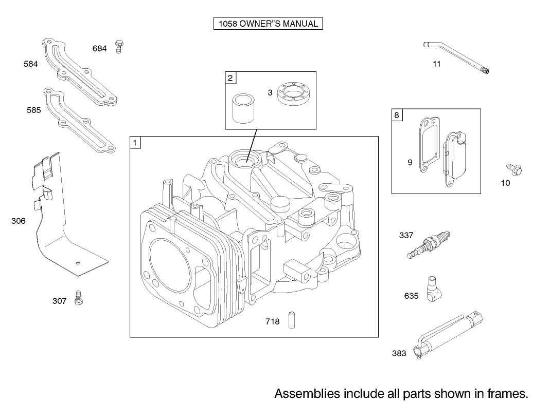 Cylinder Assembly Engine Briggs and Stratton Model 122602-0111-E1