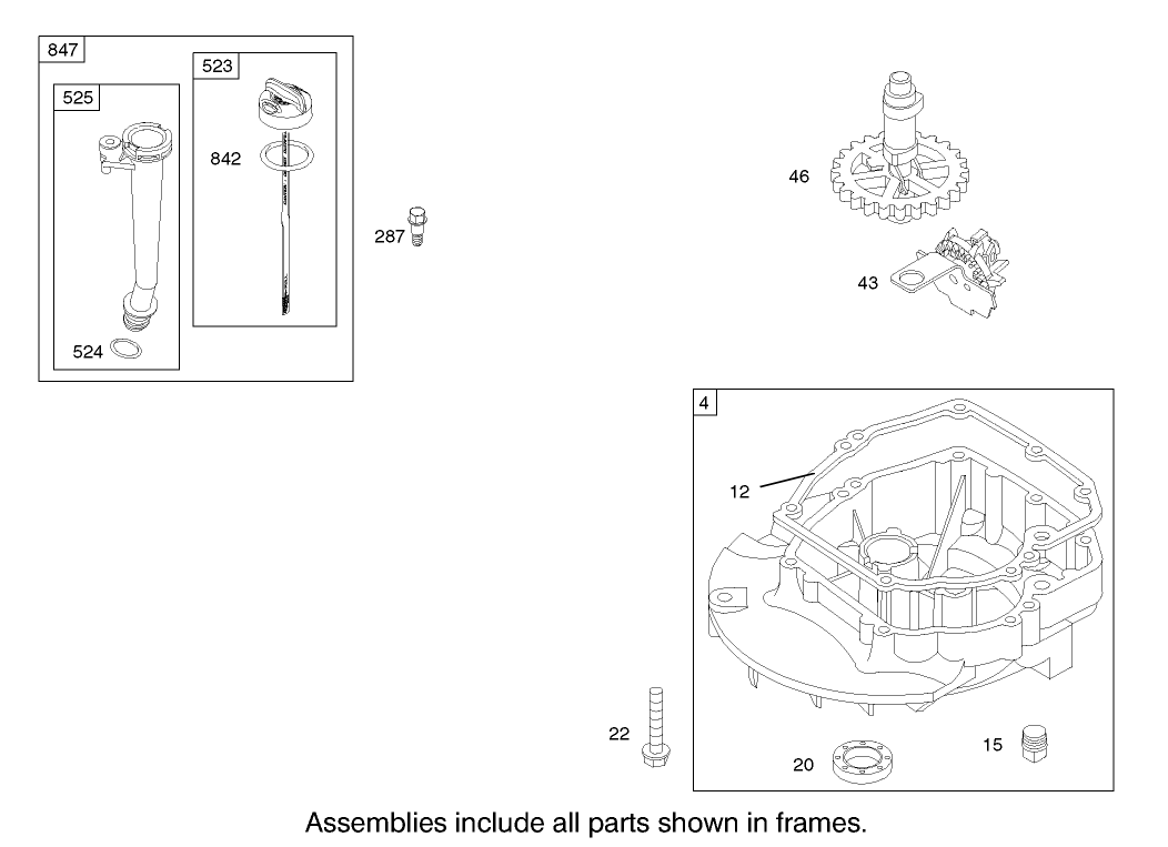 Crankcase Assembly Engine Briggs and Stratton Model 122602-0111-E1