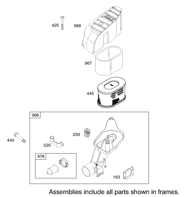 Air Cleaner Assembly Engine Briggs and Stratton Model 122602-0111-E1