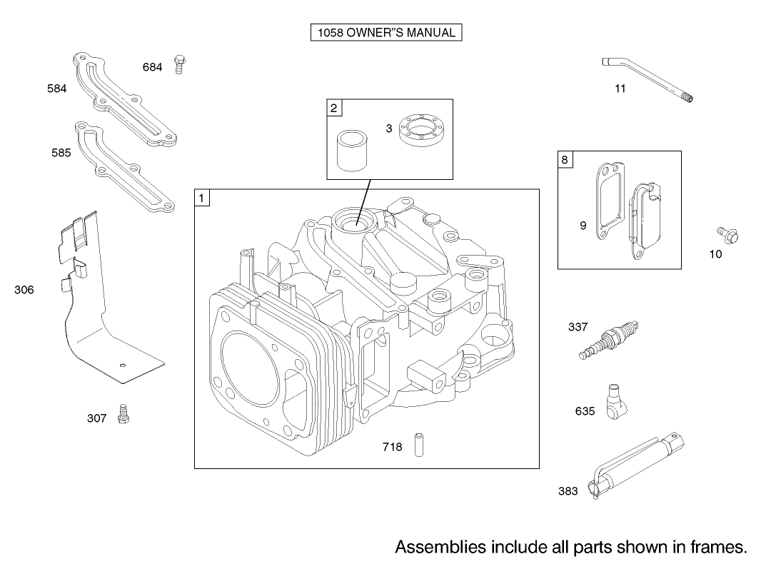 Cylinder Assembly Engine Briggs and Stratton Model 122607-0118-E1