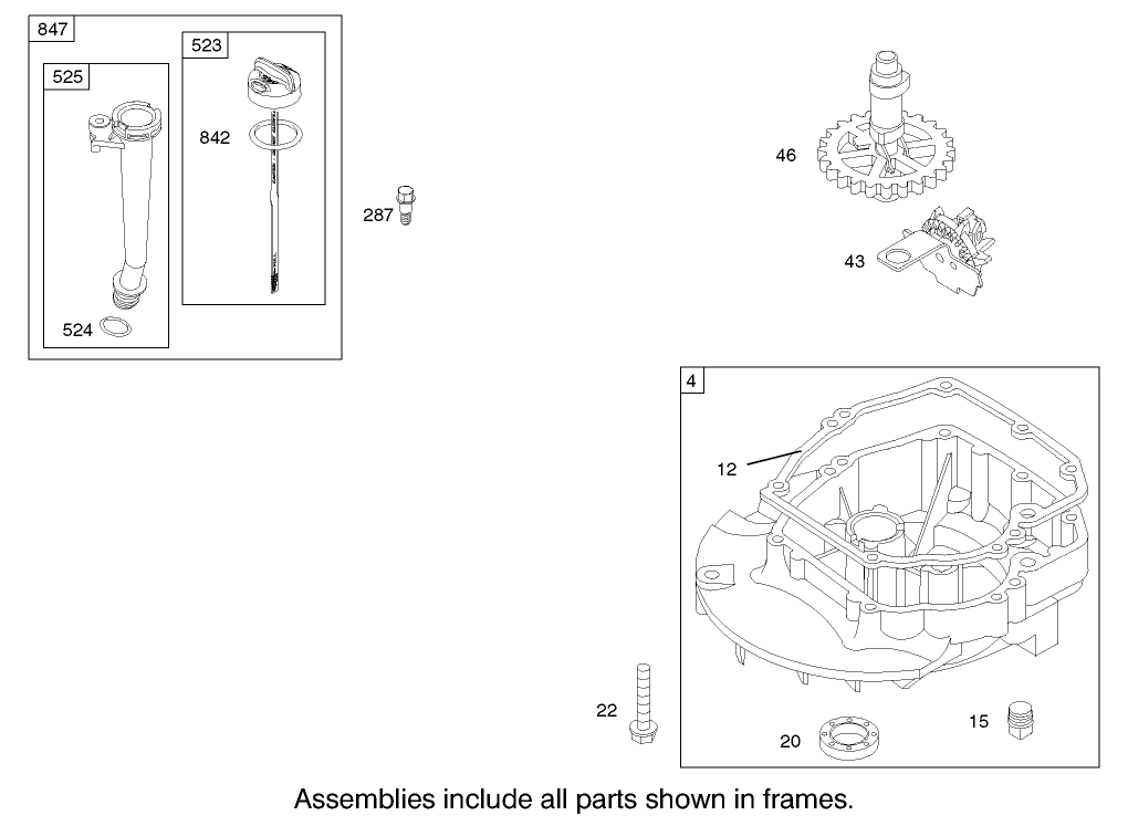 Crankcase Assembly Engine Briggs and Stratton Model 122607-0118-E1