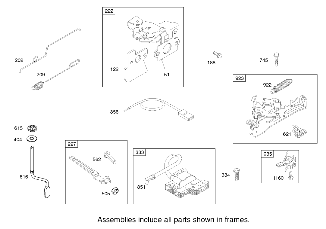 Governor Assembly Engine Briggs and Stratton Model 122607-0118-E1
