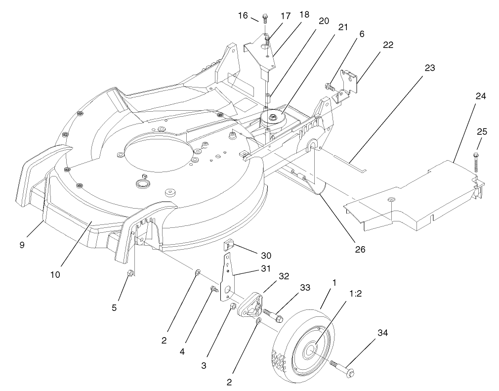 Deck and Wheel Assembly
