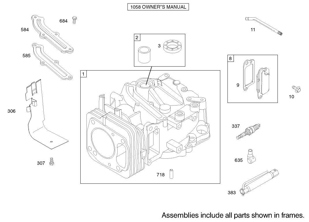 Cylinder Assembly Briggs and Stratton Model 122607-0116-E1