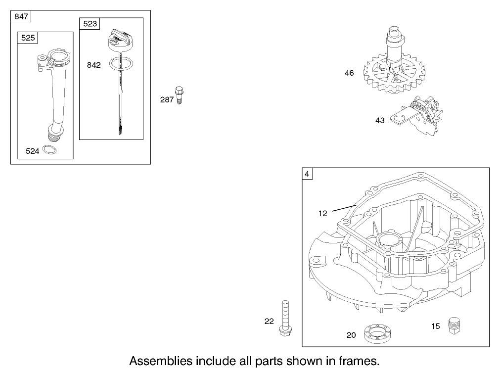 Crankcase Assembly Briggs and Stratton Model 122607-0116-E1