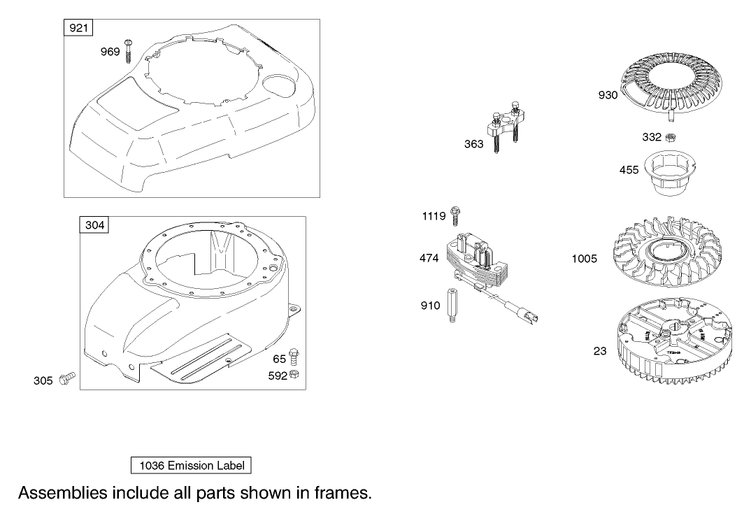 Blower Housing Assembly Briggs and Stratton Model 122607-0116-E1
