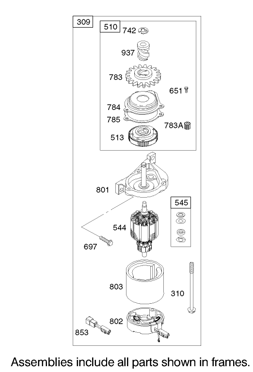 Starter Assembly Briggs and Stratton Model 122607-0116-E1