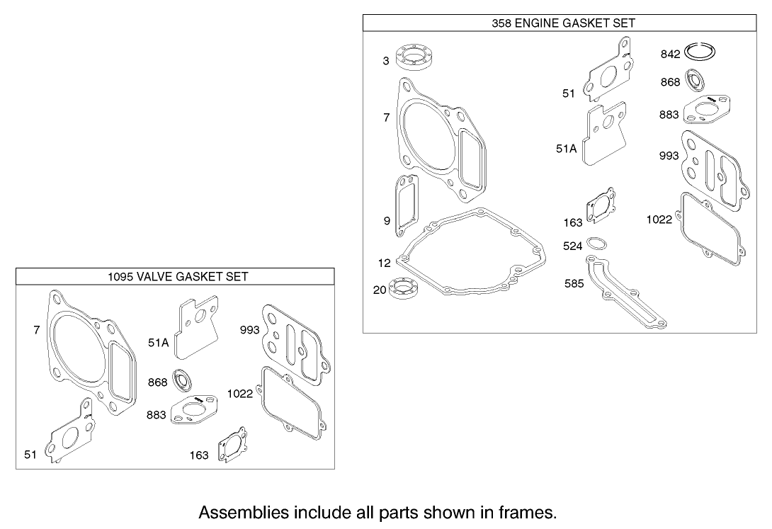 Gasket Assembly Briggs and Stratton Model 122607-0116-E1
