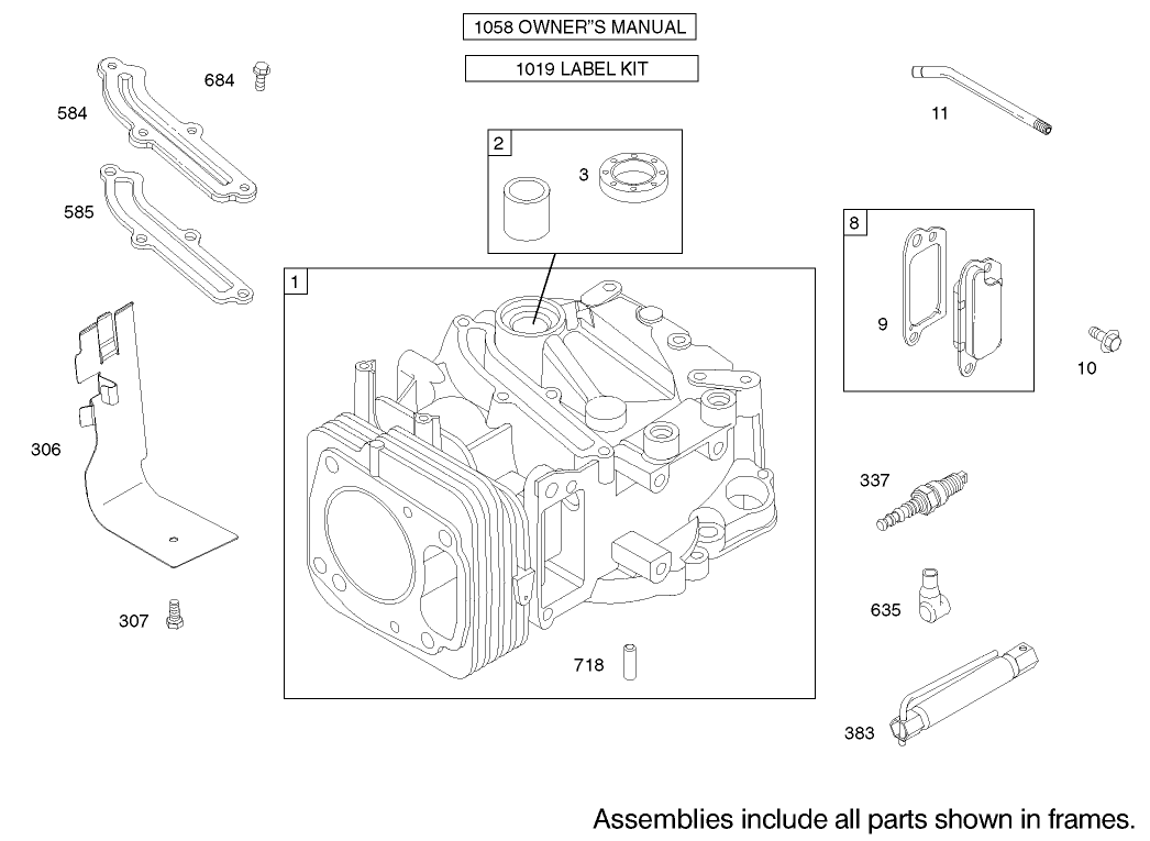 Cylinder Assembly Briggs and Stratton Model 122602-0120-E1