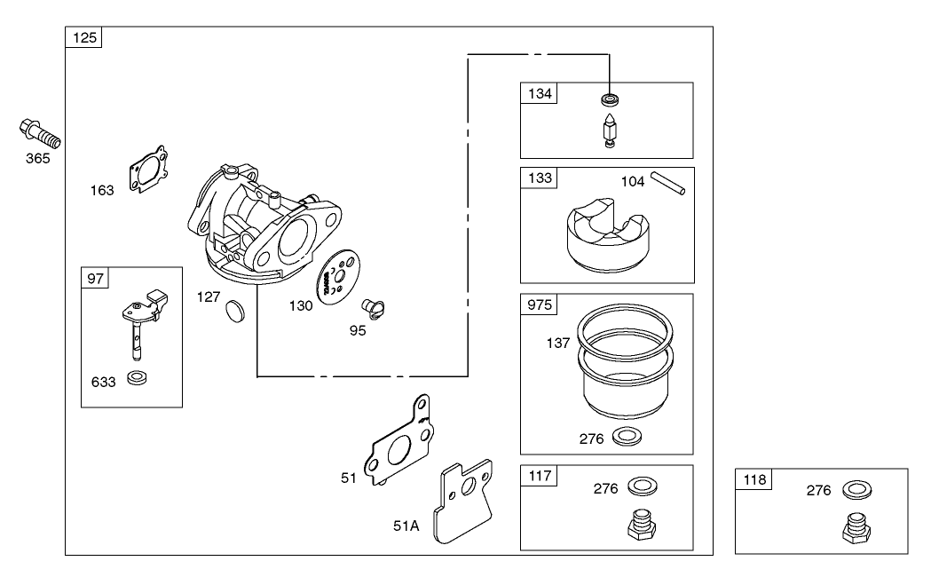 Carburetor Assembly Briggs and Stratton Model 122602-0120-E1