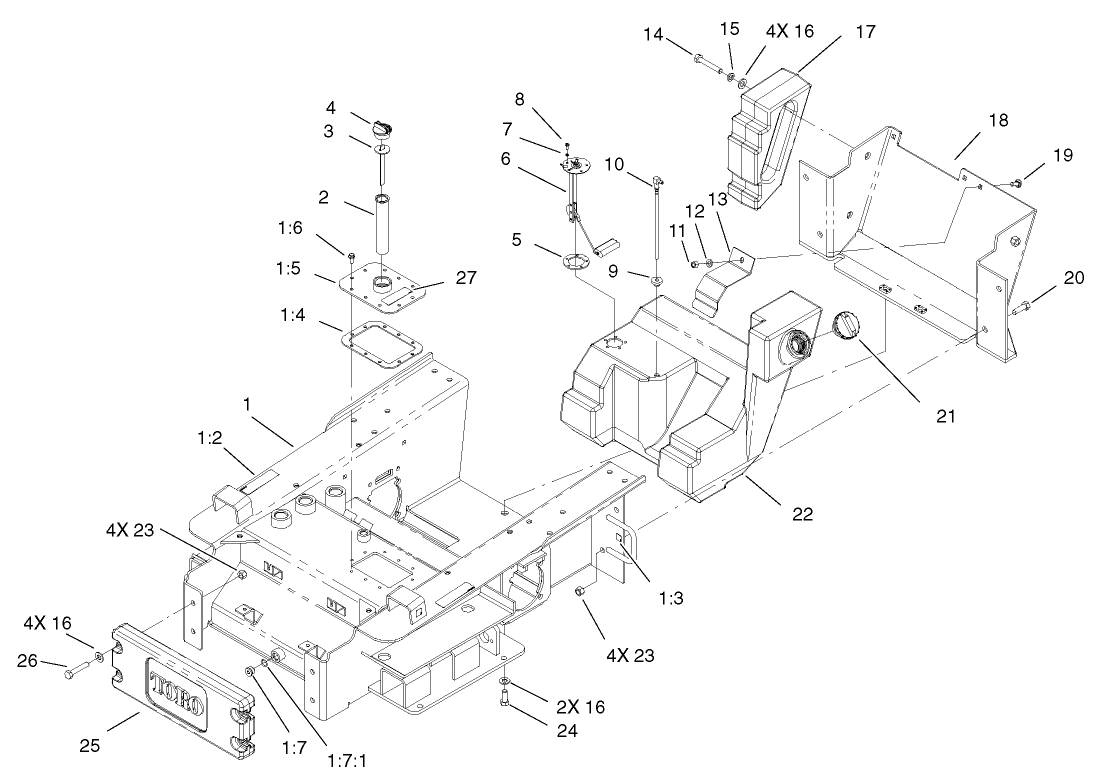 Main Frame and Fuel Tank Assembly
