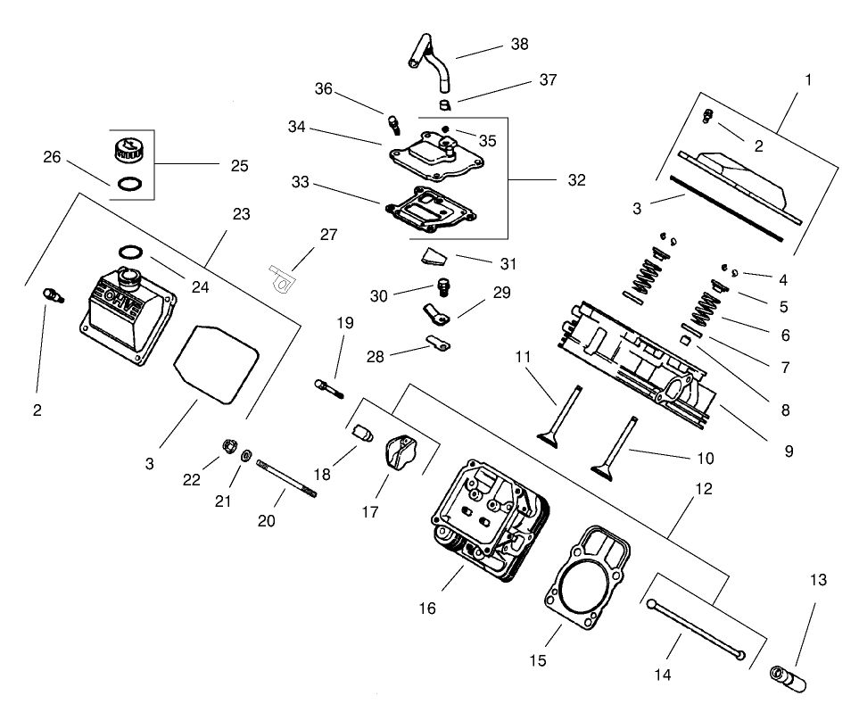 Head/Valve/Breather (CH20S 64656 Kohler)