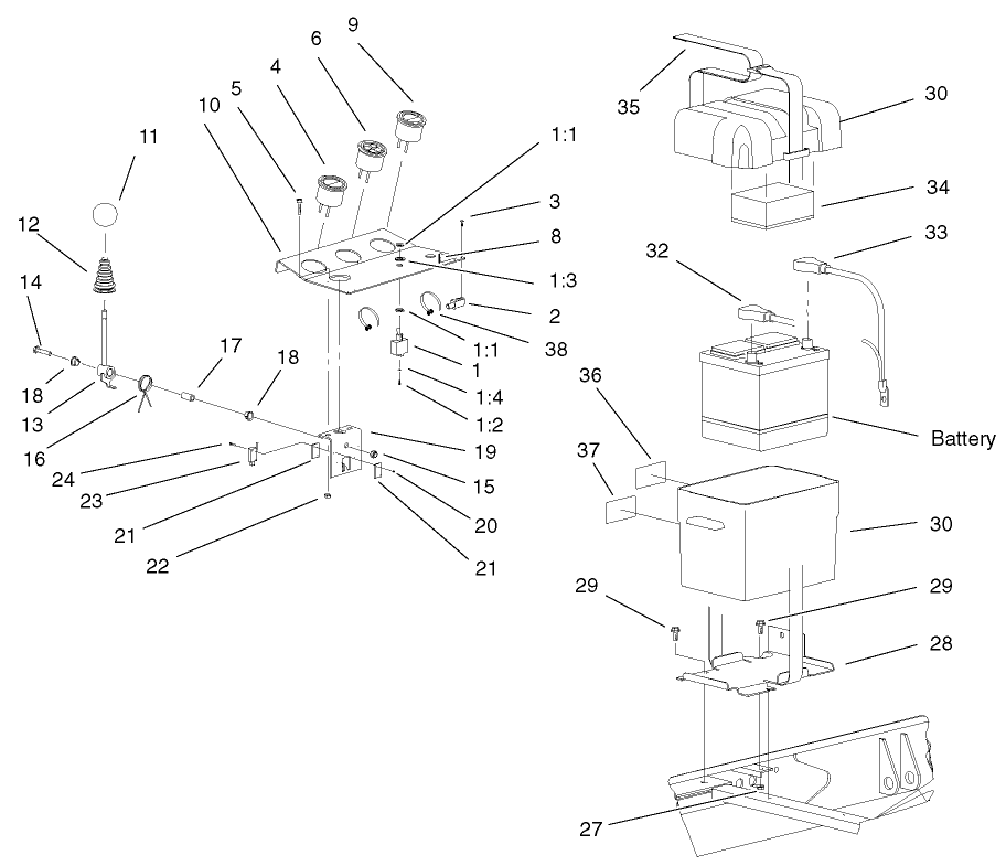 Control Console and Battery Assembly