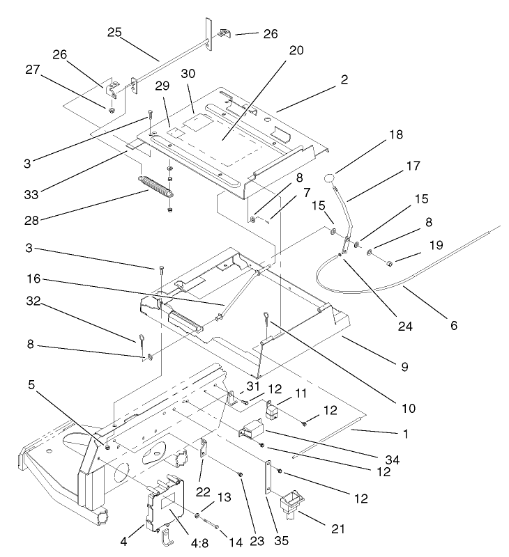 Seat Frame and Throttle Assembly