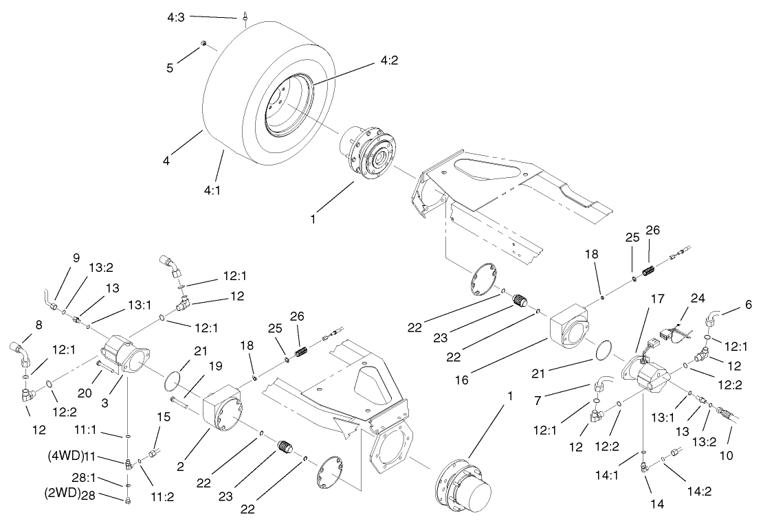Front Axle and Brake Assembly