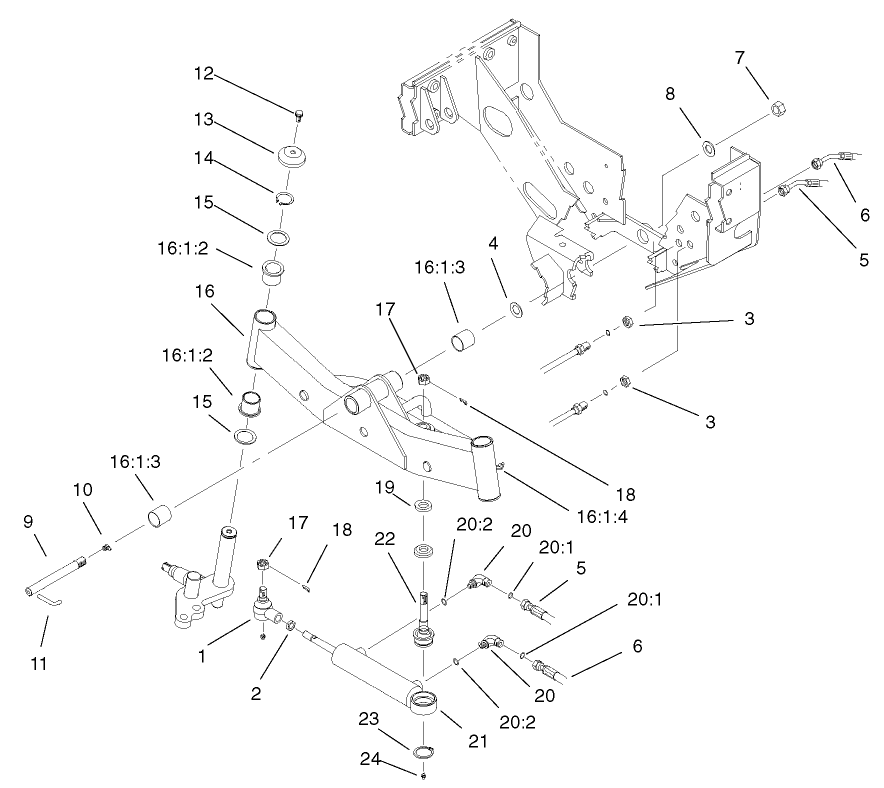 2 Wheel Drive Axle and Power Steering Assembly (Model 03806 Only)