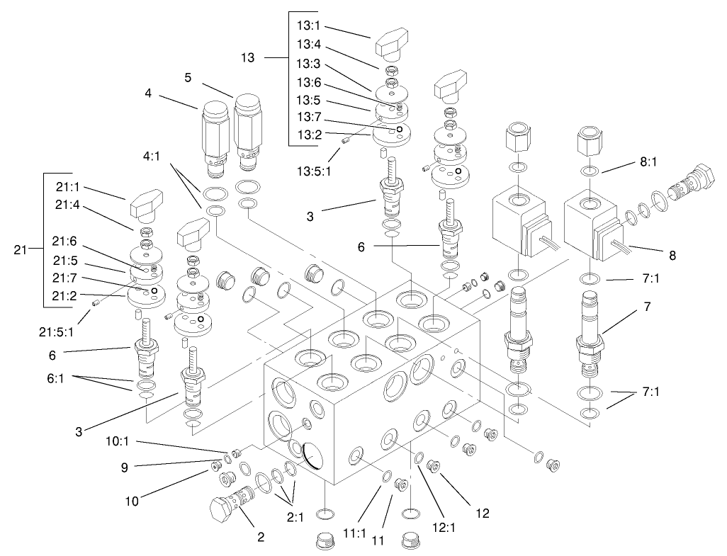 Hydraulic Manifold Mow Block Assembly No. 99-6978