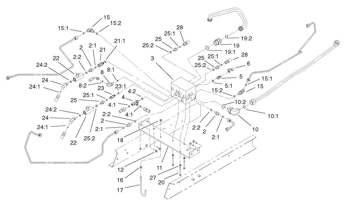 Front Hydraulic Control Block and Hose Assembly
