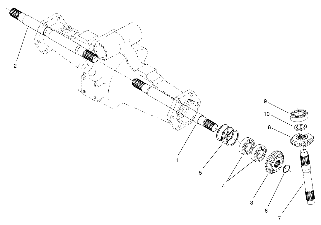 Rear Axle Assembly No. 100-3784 Bevel Gear Shaft Assembly (Continued)