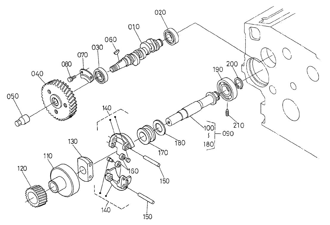 Fuel Camshaft and Governor Shaft Assembly