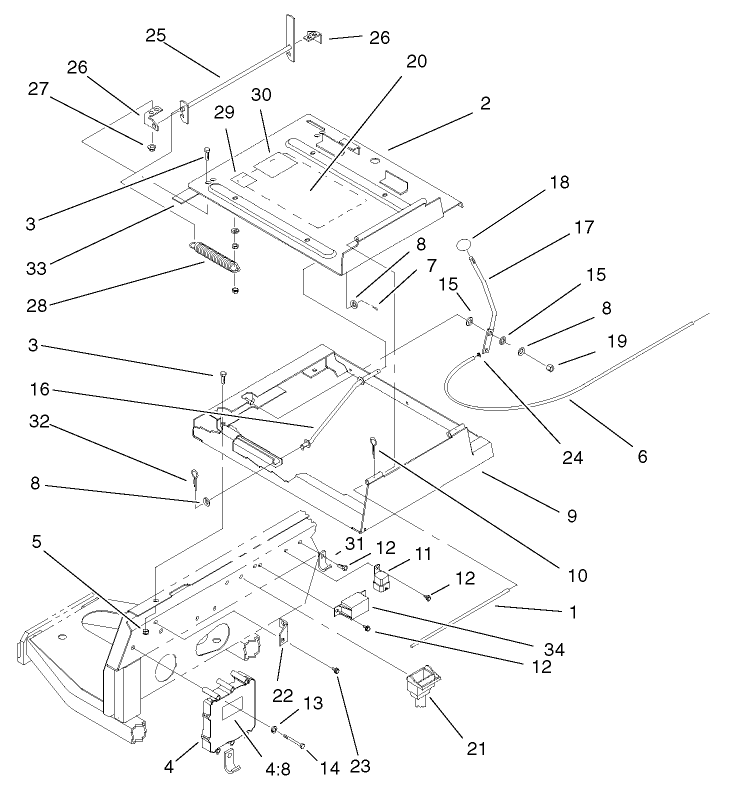 Seat Frame and Throttle Assembly