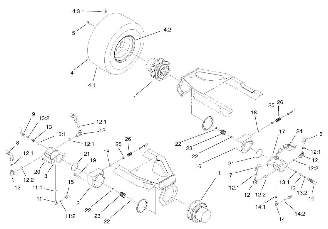 Front Axle and Brake Assembly